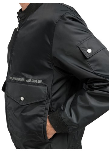 Replay CRNA MOTORISTIČKA JAKNA OD RECIKLIRANOG NAJLONA - 6