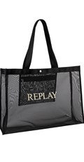 CRNA MREŽASTA SHOPPER TORBA S LOGOM - 2
