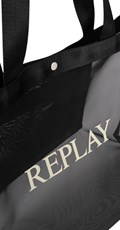 CRNA MREŽASTA SHOPPER TORBA S LOGOM - 5