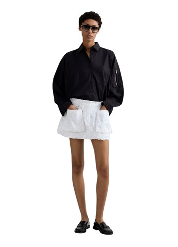 Replay CRNA OVERSIZE KOŠULJA OD POPELINA - 1