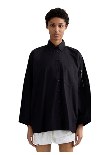 Replay CRNA OVERSIZE KOŠULJA OD POPELINA - 2