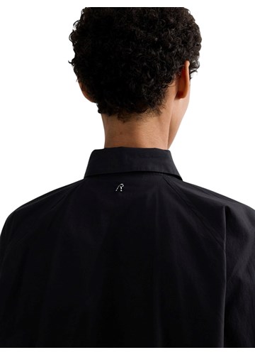 Replay CRNA OVERSIZE KOŠULJA OD POPELINA - 7