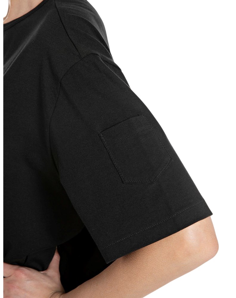 Replay CRNA OVERSIZE MAJICA S LOGOTIPOM U ISTOJ BOJI - 4