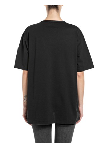 Replay CRNA OVERSIZE MAJICA S LOGOTIPOM U ISTOJ BOJI - 2