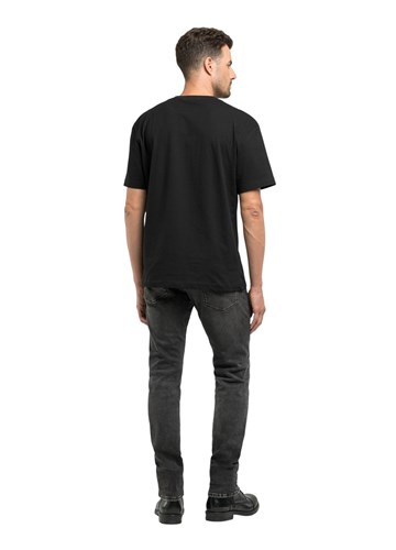 Replay CRNA PAMUČNA MAJICA KRATKIH RUKAVA S DENIM GOODS PRINTOM - 2