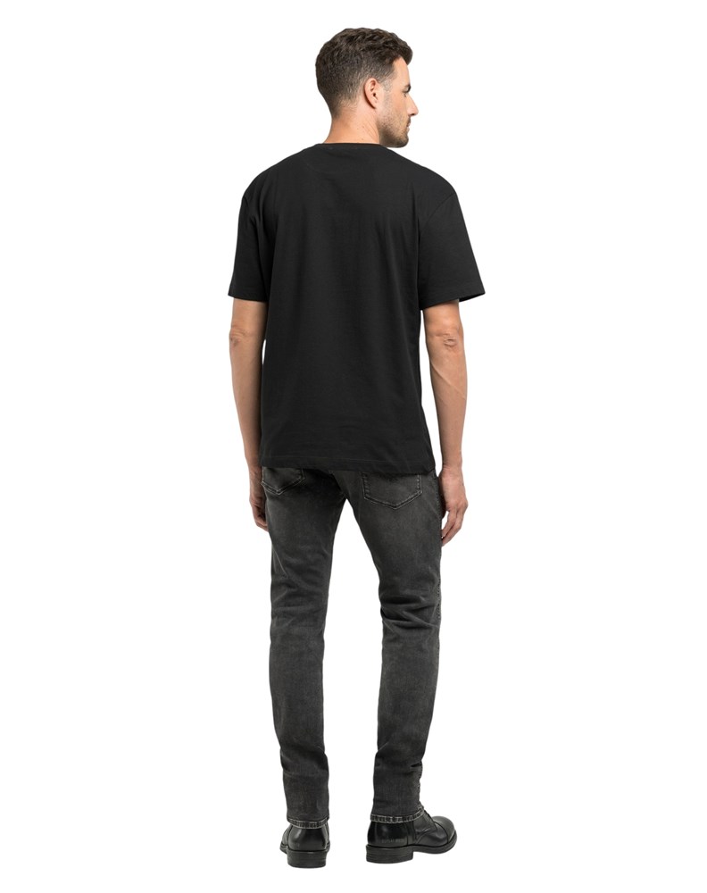 Replay CRNA PAMUČNA MAJICA KRATKIH RUKAVA S DENIM GOODS PRINTOM - 2