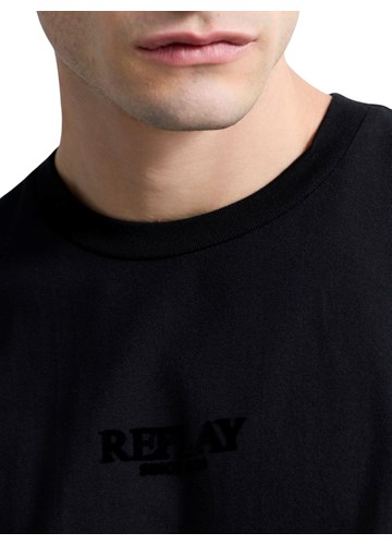 Replay CRNA PAMUČNA MAJICA S 3D REPLAY LOGOM - 7