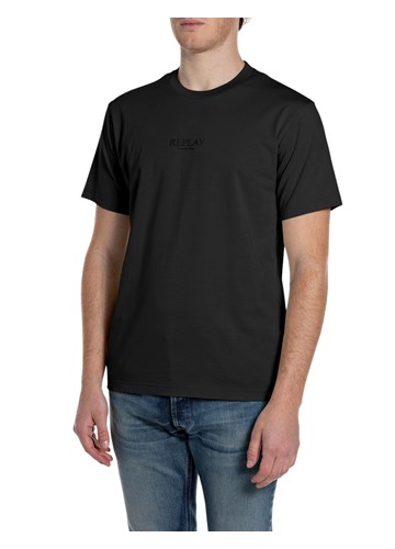 Replay CRNA PAMUČNA MAJICA S 3D REPLAY LOGOM - 1