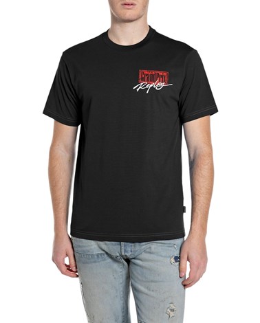 Replay crna pamučna majica s grand prix replay natpisom