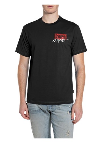 Replay CRNA PAMUČNA MAJICA S GRAND PRIX REPLAY NATPISOM - 1