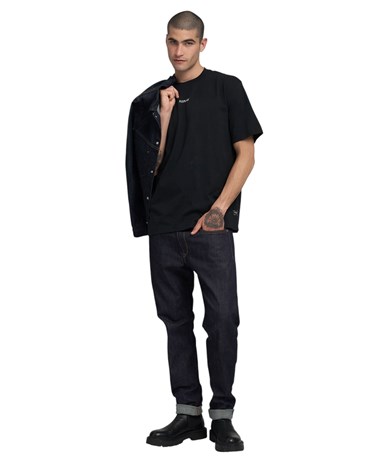 Replay crna pamučna majica s mini replay natpisom