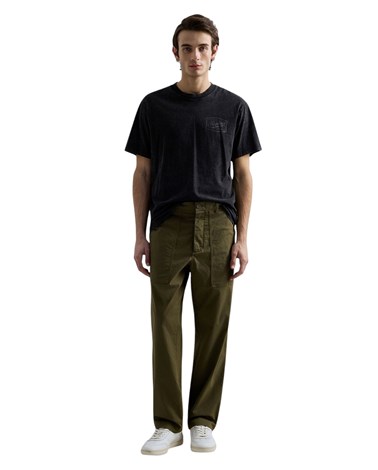 Replay crna pamučna majica s moto printom