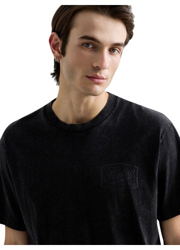 Replay CRNA PAMUČNA MAJICA S MOTO PRINTOM - 5