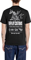 CRNA PAMUČNA MAJICA S PRINTOM REPLAY CUSTOMS - 2