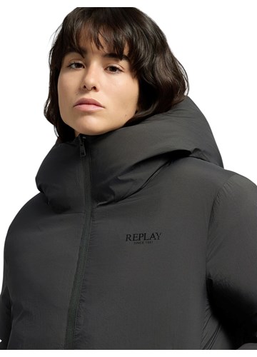 Replay CRNA PODSTAVLJENA JAKNA NOSIVA NA DVIJE STRANE - 5