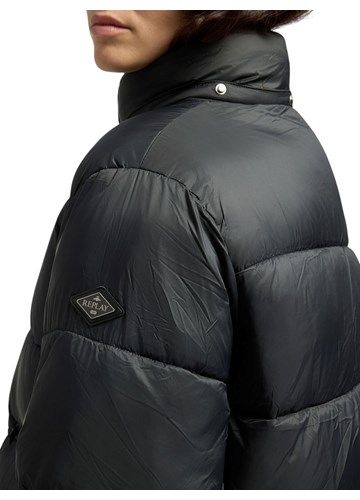 Replay CRNA PODSTAVLJENA JAKNA S VISOKIM OVRATNIKOM - 6