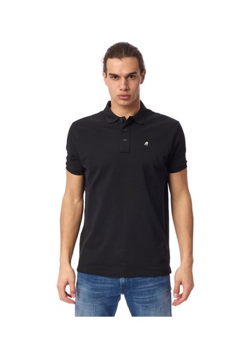 Replay CRNA POLO MAJICA S MINI LOGOTIPOM I KOPČANJEM NA GUMBE - 3