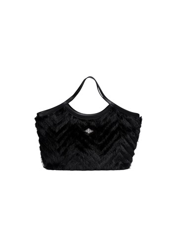 Replay CRNA SHOPPER TORBA OD IMITACIJE KRZNA - 1