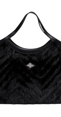 CRNA SHOPPER TORBA OD IMITACIJE KRZNA - 1