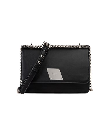 Replay crna torba za na rame s pločicom s logotipom