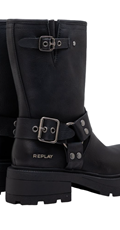 CRNE BRIGITTE BOOT ČIZME S TROSTRUKIM REMENOM - 3