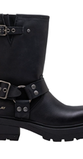 CRNE BRIGITTE BOOT ČIZME S TROSTRUKIM REMENOM - 1
