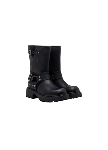 Replay CRNE BRIGITTE BOOT ČIZME S TROSTRUKIM REMENOM - 2
