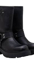 CRNE BRIGITTE BOOT ČIZME S TROSTRUKIM REMENOM - 2