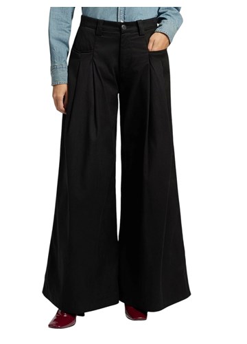 Replay CRNE HLAČE OPUŠTENOG KROJA OD CAVARLY TKANINE - 2 Replay CRNE HLAČE OPUŠTENOG KROJA OD CAVARLY TKANINE - 2