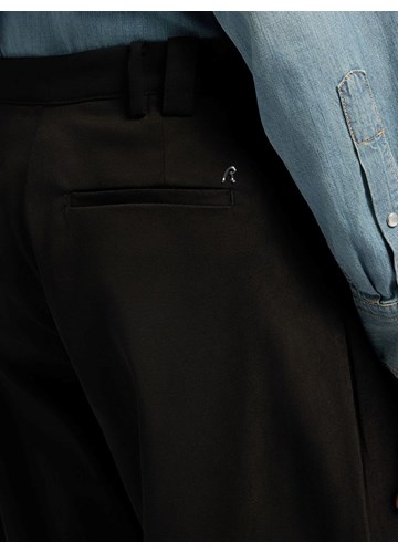 Replay CRNE HLAČE OPUŠTENOG KROJA OD CAVARLY TKANINE - 7 Replay CRNE HLAČE OPUŠTENOG KROJA OD CAVARLY TKANINE - 7