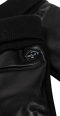 CRNE KOŽNE RUKAVICE S MINI METALIZIRANIM LOGOTIPOM - 3
