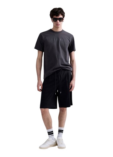 Replay CRNE KRATKE HLAČE REGULARNOG KROJA OD LANA I PAMUKA - 1