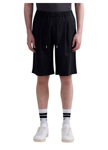 Replay CRNE KRATKE HLAČE REGULARNOG KROJA OD LANA I PAMUKA - 2