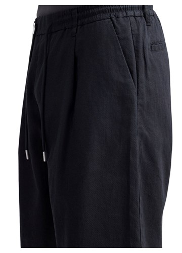 Replay CRNE KRATKE HLAČE REGULARNOG KROJA OD LANA I PAMUKA - 6