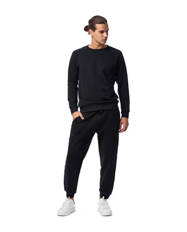 Replay crni pamučni donji dio trenirke s logotip etiketom