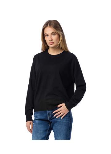 Replay CRNI PULOVER SA SPUŠTENIM RAMENIMA - 2