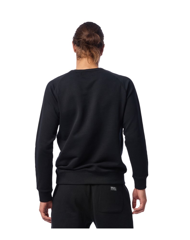 Replay CRNI SWEATSHIRT S DETALJEM NA OVRATNIKU - 4