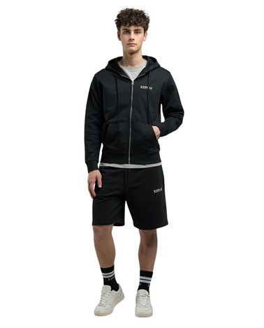 M3083  23802 Replay crni sweatshirt s kapuljačom i izvezenim logom Replay crni sweatshirt s kapuljačom i izvezenim logom