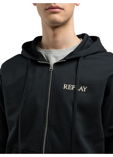 Replay CRNI SWEATSHIRT S KAPULJAČOM I IZVEZENIM LOGOM - 3 Replay CRNI SWEATSHIRT S KAPULJAČOM I IZVEZENIM LOGOM - 3