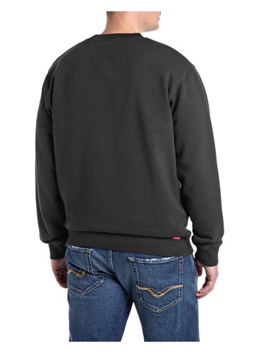 Replay CRNI BASIC SWEATSHIRT S CRVENIM LOGOM - 2