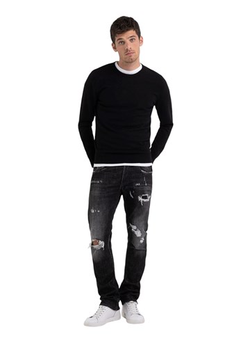 Replay CRNI DŽEMPER OD HYPERFLEX PAMUKA - 1