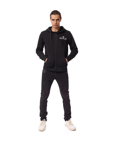 Replay crni hoodie s replay archive logotipom