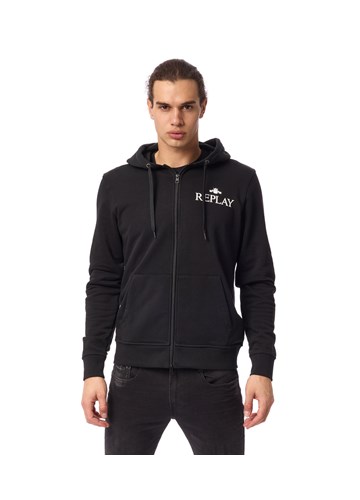Replay CRNI HOODIE S REPLAY ARCHIVE LOGOTIPOM - 2