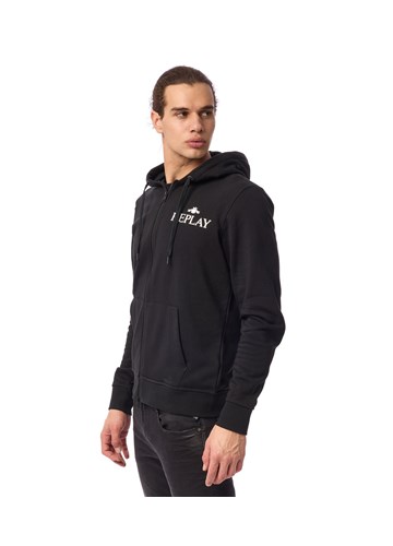 Replay CRNI HOODIE S REPLAY ARCHIVE LOGOTIPOM - 3