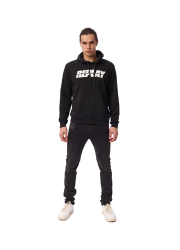 Replay CRNI HOODIE S BOLD REPLAY NATPISOM - 1