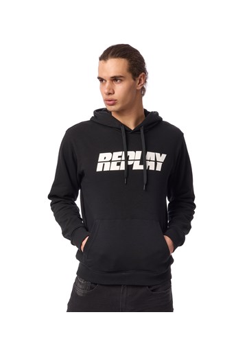 Replay CRNI HOODIE S BOLD REPLAY NATPISOM - 2