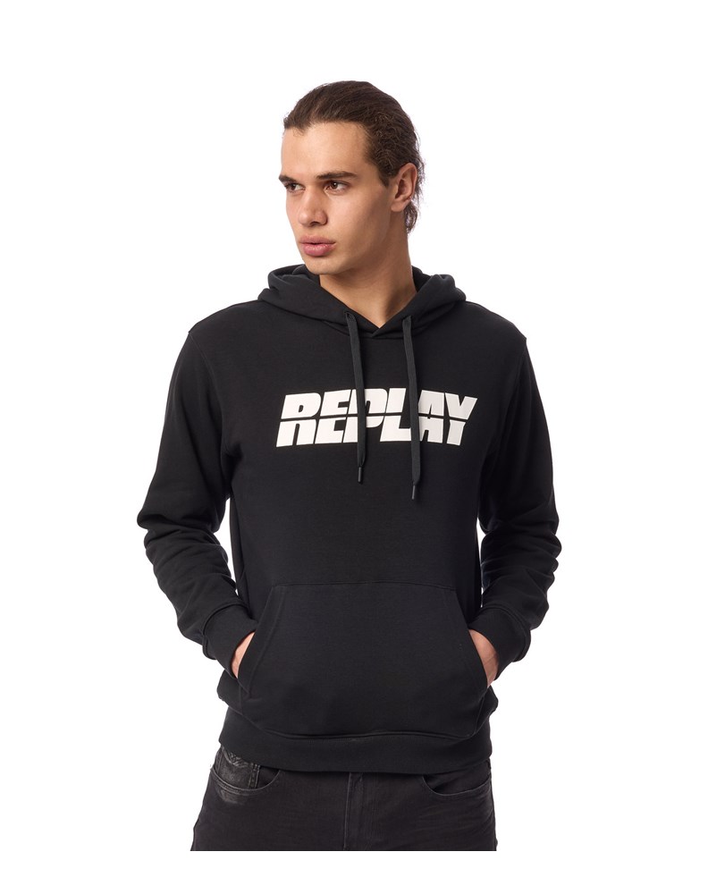 Replay CRNI HOODIE S BOLD REPLAY NATPISOM - 2