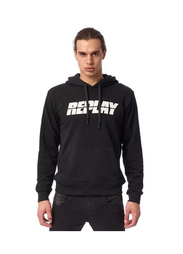 Replay CRNI HOODIE S BOLD REPLAY NATPISOM - 3