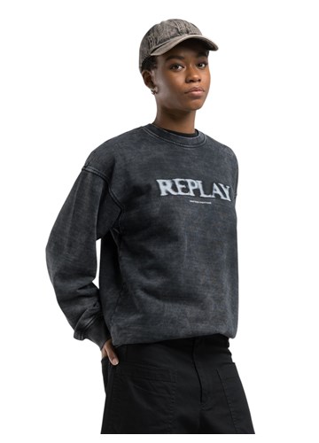 Replay CRNI ISPRANI SWEATSHIRT S NATPISOM - 1