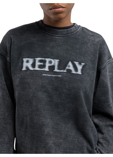 Replay CRNI ISPRANI SWEATSHIRT S NATPISOM - 3